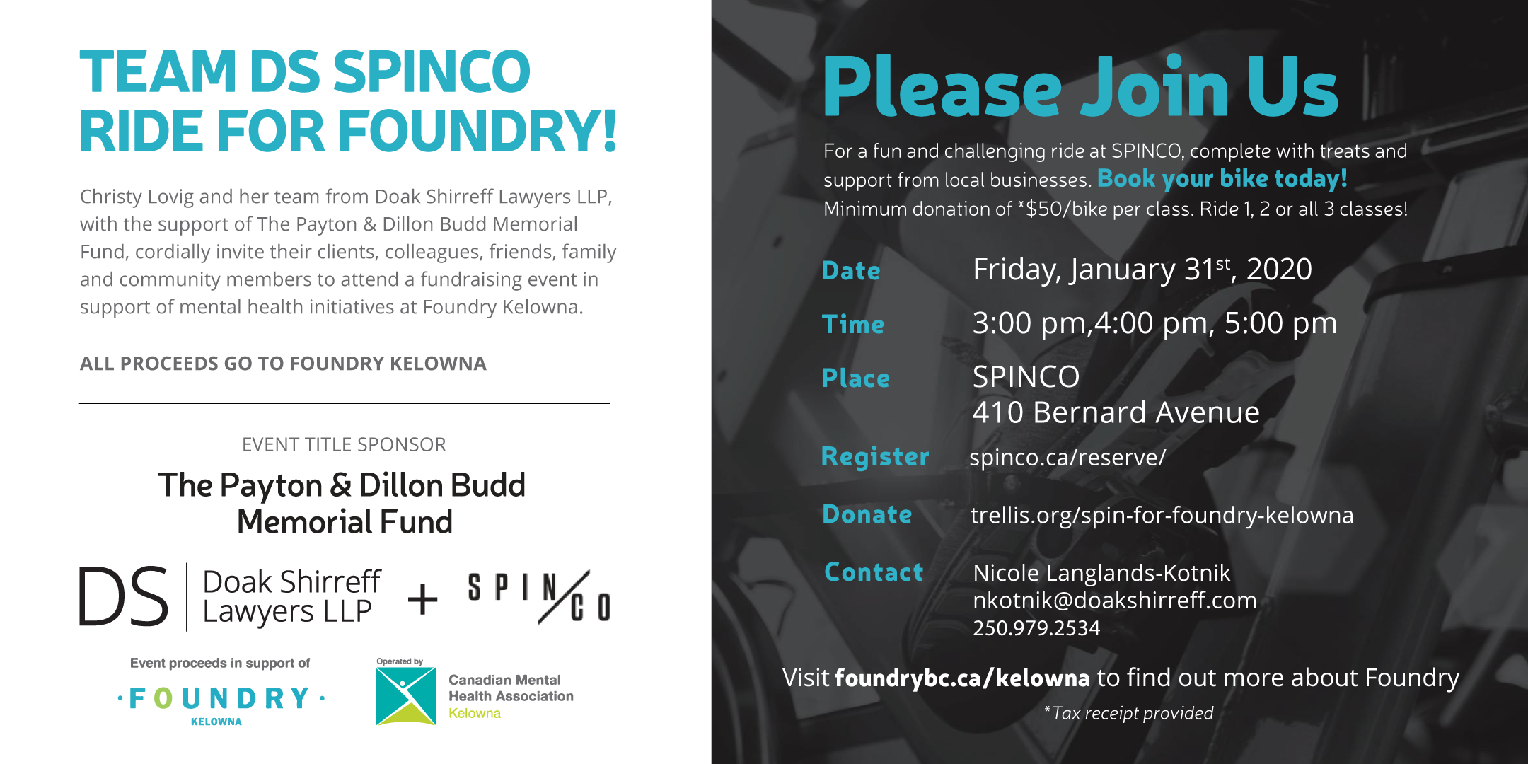 Spin Co Event in support of Foundry for Mental Health